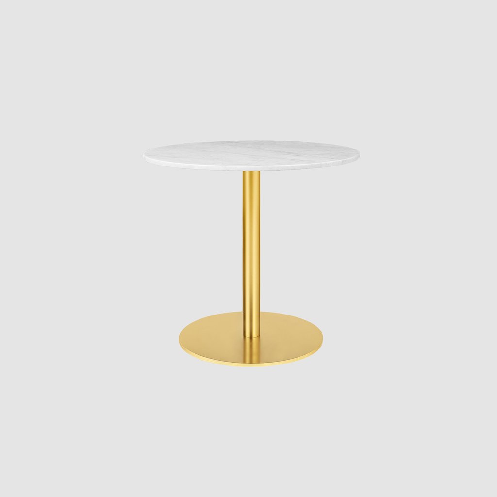 GUBI 1.0 Dining table - Round - Dia. 80 - Brass base