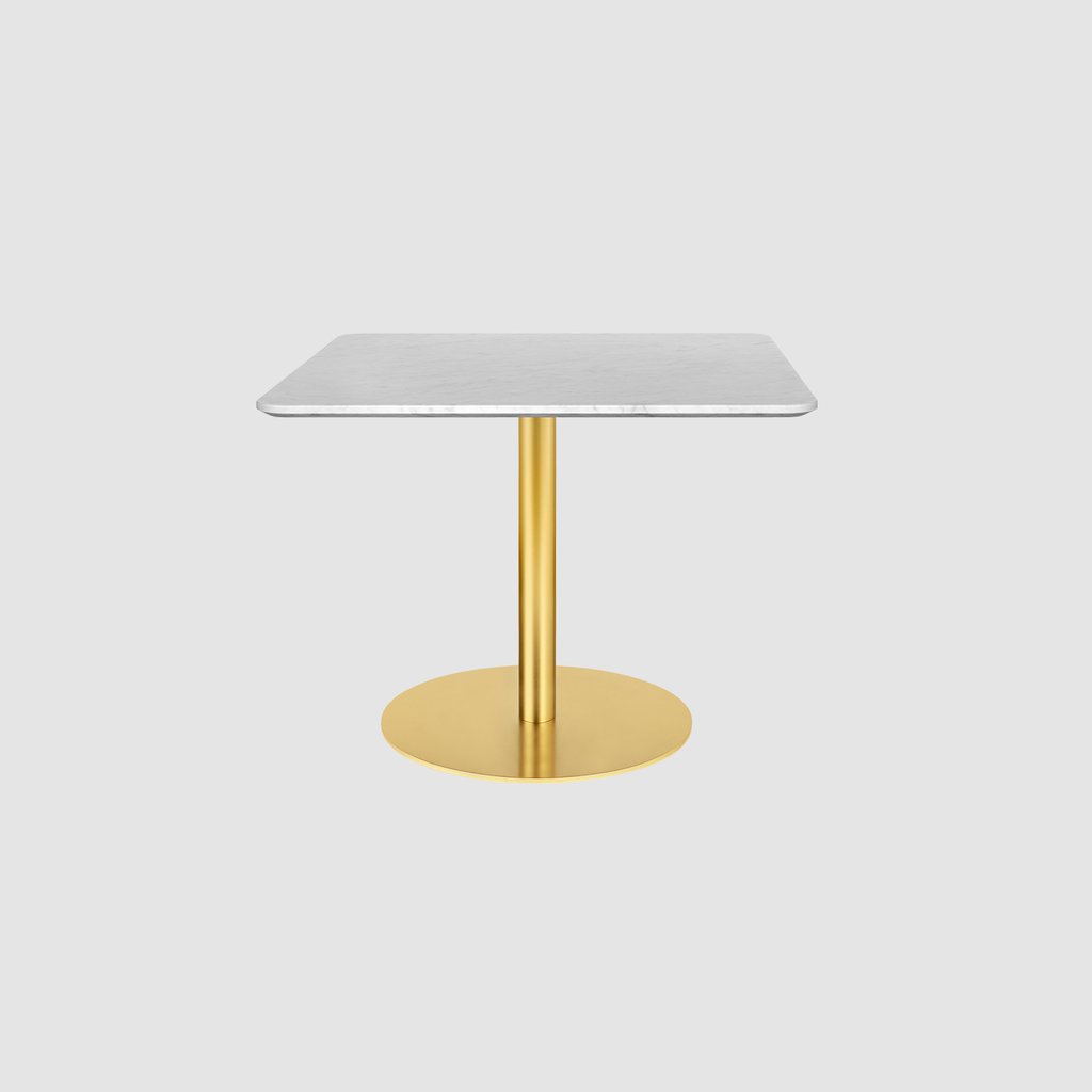 GUBI 1.0 Lounge Table - Square - 80x80 - Brass base