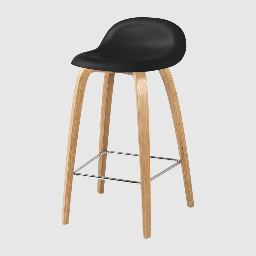 3D Counter Stool - Un-upholstered - 65 cm - Wood base